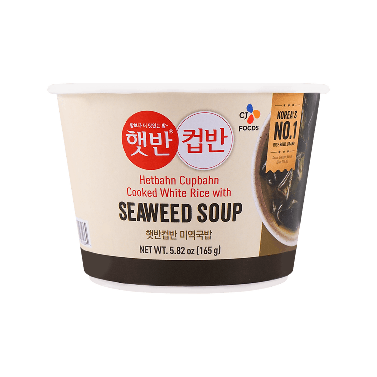 Cooked White Rice With Seaweed Soup Mix, Big Bowl, 5.82 oz 12