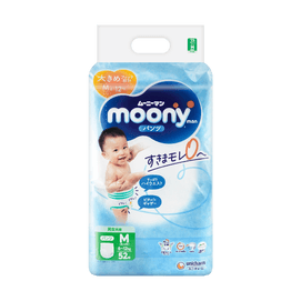 日本MOONY尤妮佳 暢透系列 嬰兒拉拉褲學步褲 尿不濕尿布 M號 6-12kg 52枚入