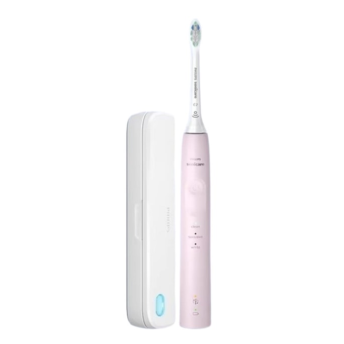 【中国からの直送】フィリップス センシティブ電動歯ブラシ HX3697 ソニックソフト毛 全自動充電式歯ブラシ ブラシヘッド×1 除菌トラベルケース付き ピンク