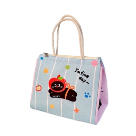 New Cute Pet Student Party Office Worker Thick Aluminum Foil Insulated Bento Bag 1 Piece Apple Meow F