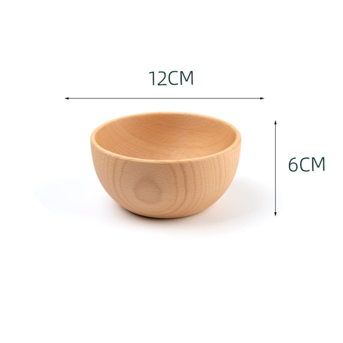 素觅 【小汤碗】榉木碗 日式木制  品质生活  手工打磨 12cm