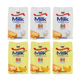 Milk Rice Crackers Original Flavor+Banana Flavor, 11.81 oz【2 Flavors 6 Combo Packs】