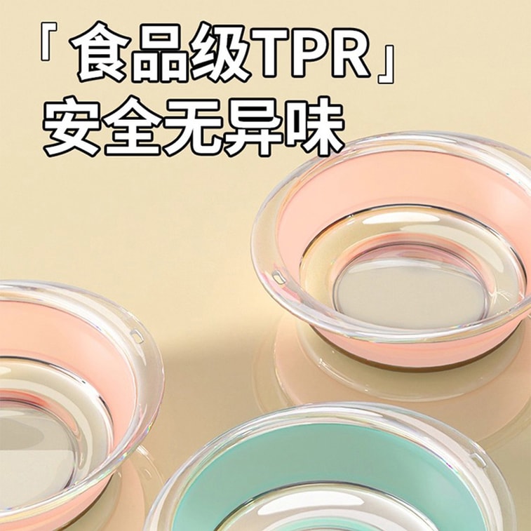 HSPM 新款可折疊家用學生黨便攜式壓縮洗臉盆 抹茶綠中號 1個裝 7