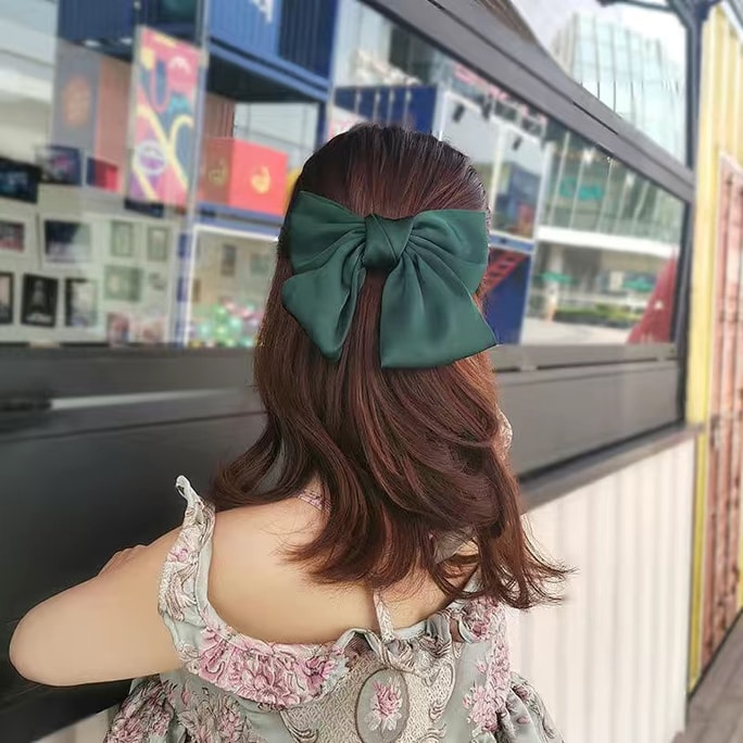 Zhou Yangqing same style oversized bow hairpin dark green 1 piece