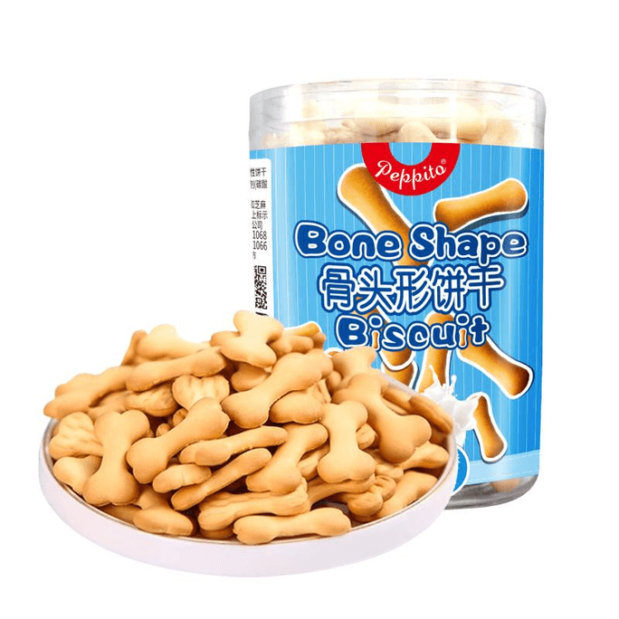 Peppito Canned Milk Flavored Bone Shaped Cookies 120g * 1 Can