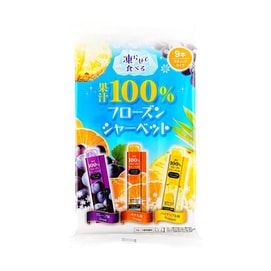 RIBBON 100% Fruit Juice Frozen Sherbet Sticks 9pcs【Enjoy After Freezing】