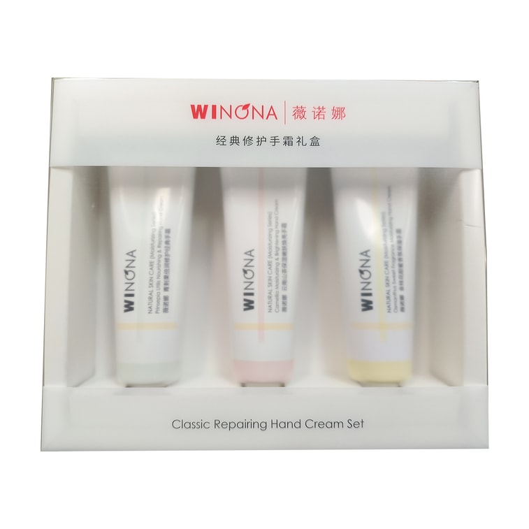 중국 위노나 클래식 리페어링 핸드크림 기프트박스 30g*3 [황금계화+청송+운남동백] 가을 겨울 건조 및 갈라짐 방지 3가지 향 50% 할인 신상품 7