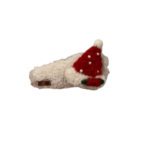 Christmas Hat Lamb Fuzzy Hair Clip for Women, Winter Hair Accessory for the Back or Side of the Head *1 piece