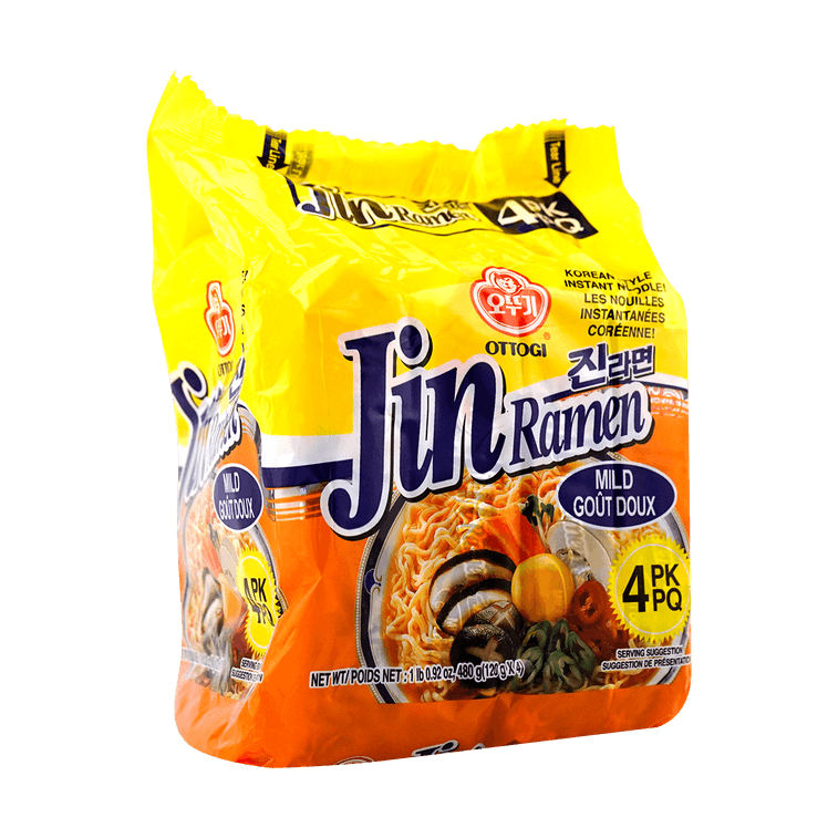 【밸류 팩】순한 진라면 - 한국식 인스턴트 누들, 4팩* 4.23oz 10