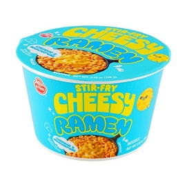 Cheesy Ramen – Cheddar & Mascarpone Flavor ,Bowl , 3.53 oz【Creamy & Savory Stir-Fry Korean Instant Noodles】