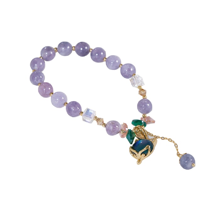 【台湾直送】真蘭ショッピング 聚宝閣狐仙紫翡翠開運ブレスレット（1個）