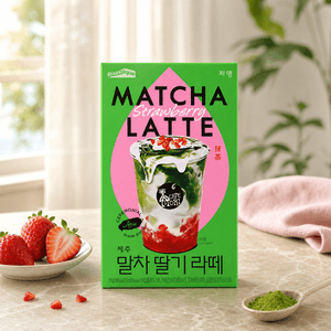 Roastique Matcha Strawberry Latte, 10 Sticks 7.69 oz with Real Strawberry Pieces and Jeju Matcha【Olive Young】