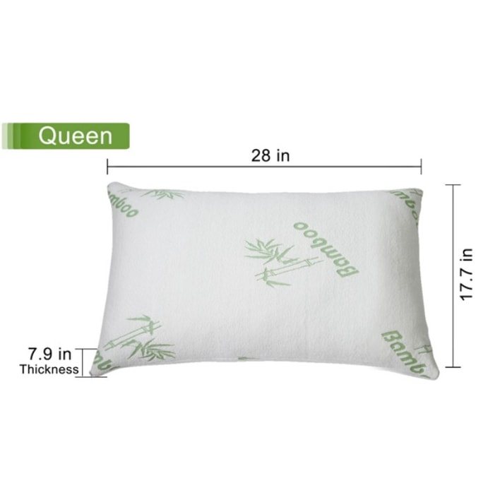 Two sets of bamboo memory foam pillows