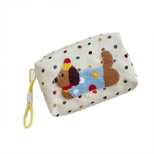 Polka Dot Dachshund Bag Skincare Storage Bag Large-Capacity Portable Bag Hand-Held Travel Toiletries Bag 1 Piece