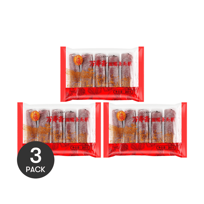 万寿斋 条头糕 血糯米味 300g *3【3份超值装】【香甜松软 上海特产糕点】
