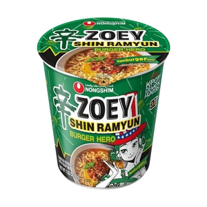 KPop Demon Hunters Shin Ramyun Burger Hero, Instant Noodle Cup, Hamburger Flavor, 3.35 oz【Zoey Limited Edition】