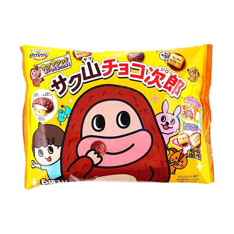 日本SHOEI DELICY 奶油夾心巧克力餅乾 96g【超萌巧克力次郎造型】 3