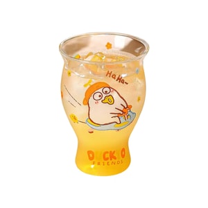 카와시마야 샤오리우야 콜라보 550ml 귀여운 유리 과일차 컵 장난감 오리 1개