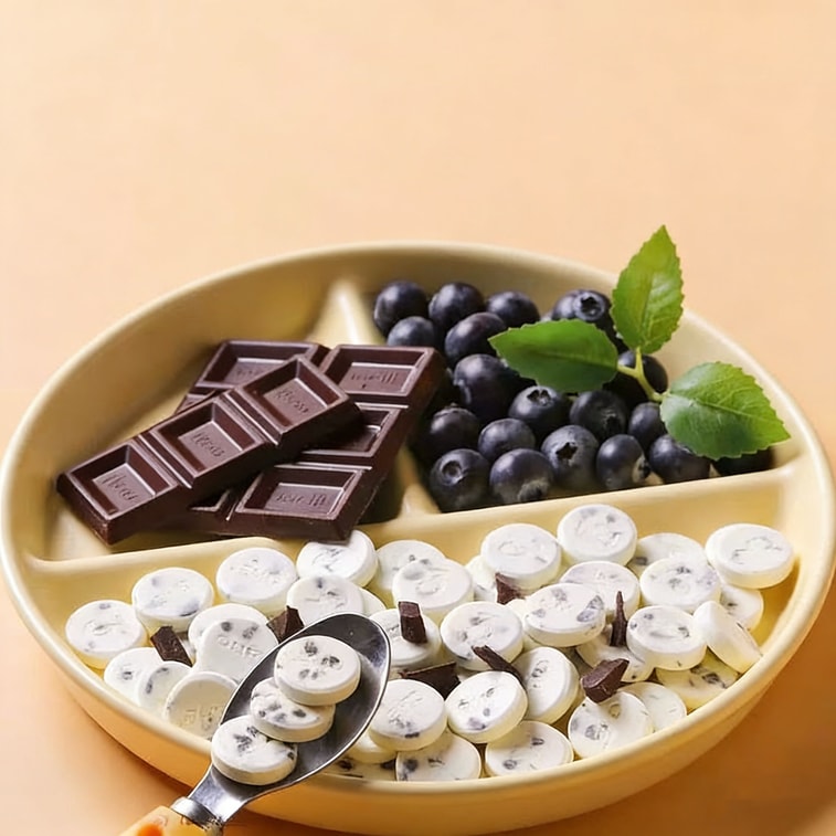 リトルミルクフラワーチーズダークチョコレートミルクタブレット、高カルシウムミルクチョコレート、ヘルシードライチーズスライス、内モンゴルドライミルクスナック、68g。[高カルシウム、高タンパク質][口の中でとろける、噛めば噛むほど香りが広がる] 4