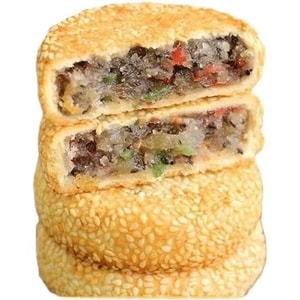 安洋优选 吉如杭州麻饼五仁冰糖纯手工芝麻糕点五仁月饼传统老式零食老式芝麻饼55g*2個