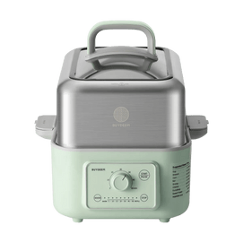 전기 식품 찜기, 5.3쿼트, 7단계 스팀 설정, 아늑한 녹색 G5246 [세라믹 접시는 포함되지 않음]
