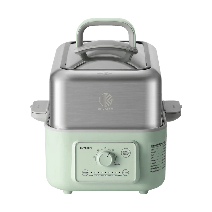 Electric Food Steamer, 5.3QT, 7 steam settings, Cozy Greenish G5246 [ceramic plate not included]