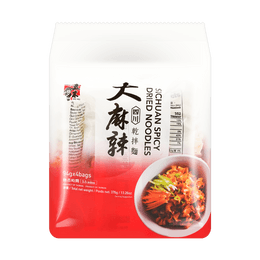WU-MU Chow Mein With Spicy Sauce Flavor 4Pack 376g