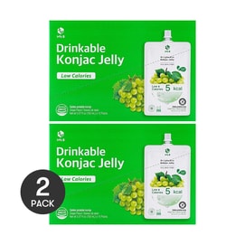 Konjac Jelly, Grape, 10pcs*2 -  Sugar-Free Zero Calorie & Low-Fat Satiety Snack【Value Pack】