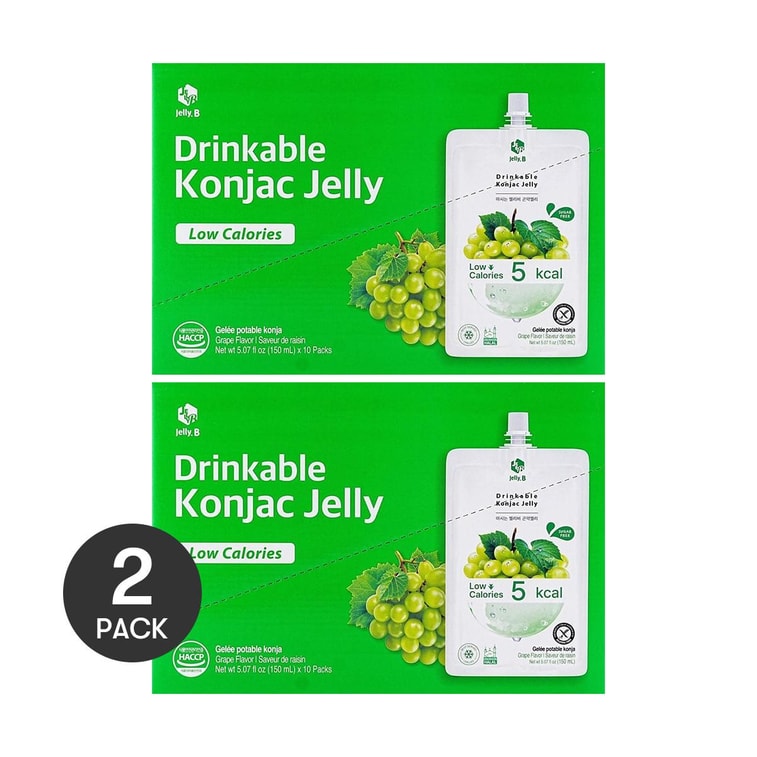 こんにゃくゼリー グレープ味 10個×2個 - 砂糖不使用 ゼロカロリー＆低脂肪 満腹感スナック【バリューパック】 3