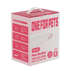 [북미 직배송] One for Pets Pea Buddy 천연 완두콩 두부 고양이 모래, 복숭아 향, 5kg (2.5kg x 2개) [최고급 고양이 모래] [새롭게 업그레이드된 천연 냄새 제거]