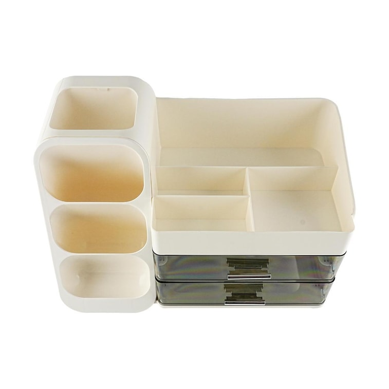 川岛屋 化妆品收纳架 多层整理 白色 梳妆台浴室 25×19×35cm 6