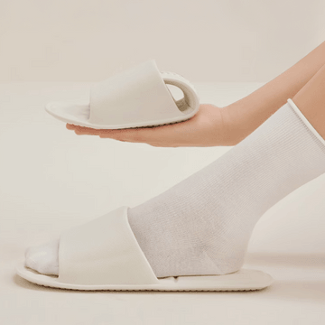 三利 可折叠便携式拖鞋 飞机旅游拖鞋 白色 M码 适合39~41