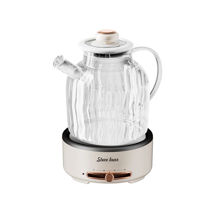 Steve Bear 1.8L Health Tea Kettle Glass Water Kettle Herbal Tonic Slow Cooker