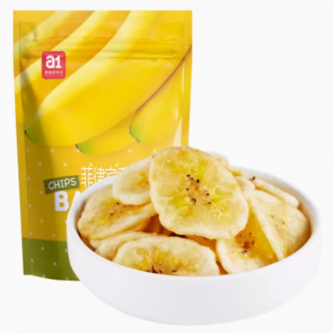 【中国直邮】a1零食研究所香蕉脆片蜜饯水果干办公室休闲零食芭蕉干60g