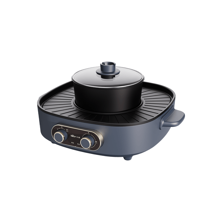 Portable 2 In 1 Smokeless Electric BBQ Pan Grill & Hot Pot with Dual Temp Control 12