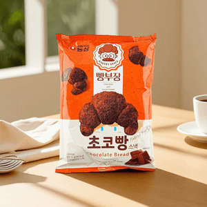 Ppang Bujang, Korean Salted Bun Cookie, Crispy Croissant, Chocolate Flavor, 1.94 oz
