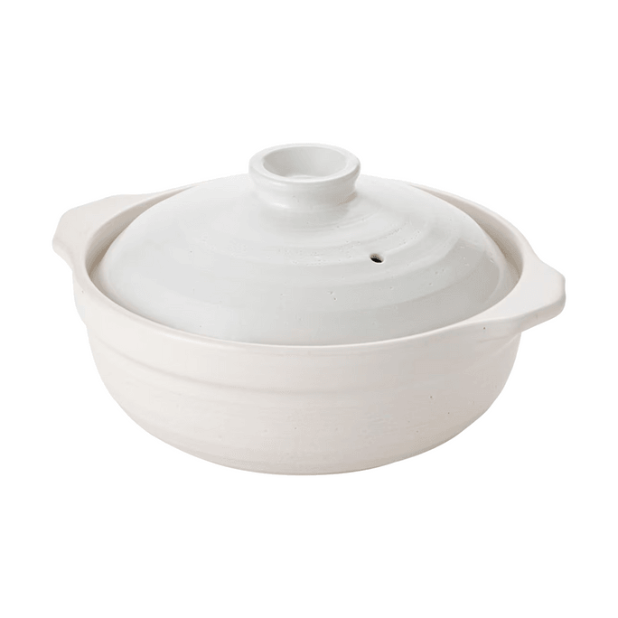 Clay Pot Donabe, White 28.5 x 24.8 x 14.8 cm 