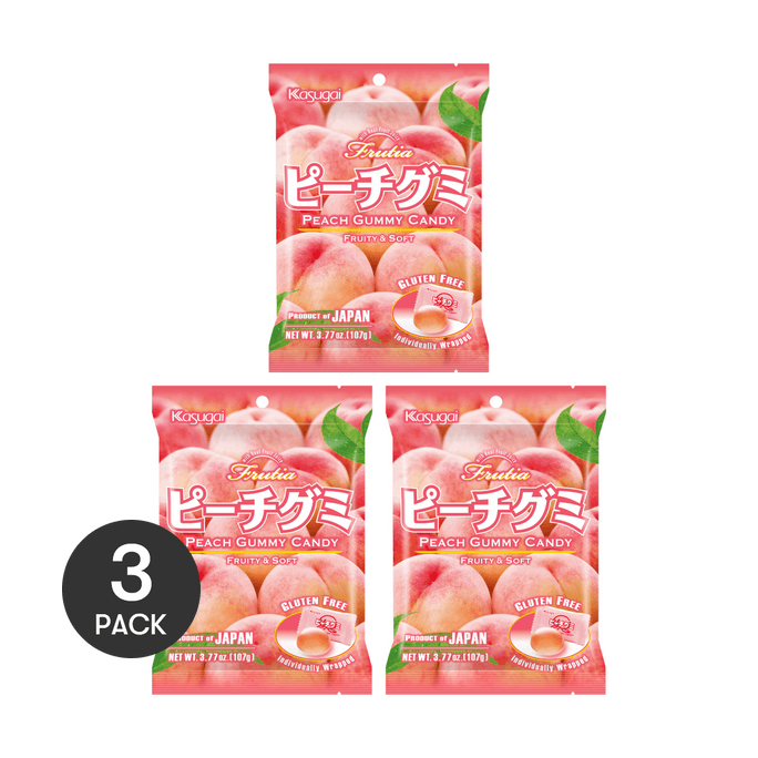 ピーチゼリーグミキャンディ 3.77 oz *3【3パック】【グルテンフリー】
