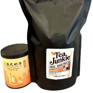 Tea Junkie Authentic Hong Kong Style Milk Tea Blend (Loose Leaf Tea in bulk) 1 lb/400gram in Jar
