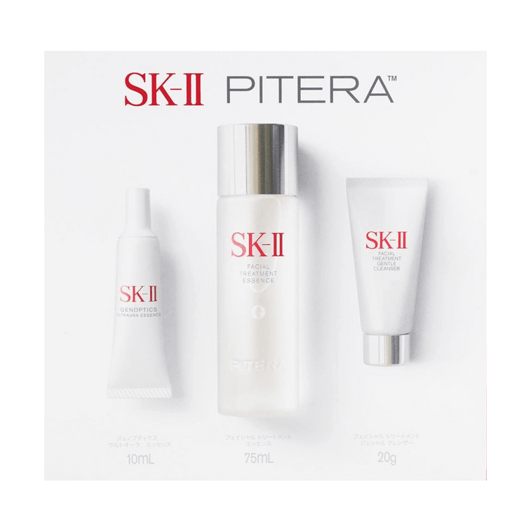 日本SK-II SK2 护肤体验旅行装 紧致美白修护礼盒 3件套 神仙水 75ml + 洗面奶 20g + 小灯泡精华 10ml 4