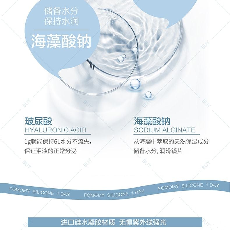 【日本美瞳/日本直郵】FOMOMY Silicone 日拋 近視 隱形眼鏡 透明片「透明色系」30片裝 度數-2.25(225)預定3-5天 DIA:14.0mm | BC:8.7mm