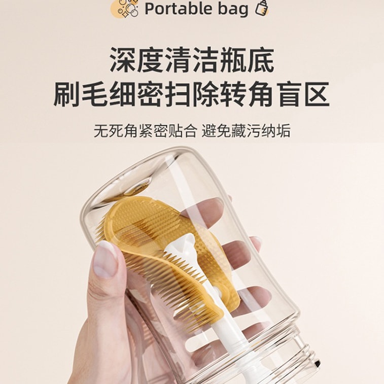 【6pcs】Infant Bottle Brush Set Baby Bottle Cleaning Set Elegant Beige【Deep Clean Must Have Baby Care Tools Portable High-Quality】Bottle Brush Straw Cleaner Silicone Nipple Feed Straw Brus Milk Buildup 4