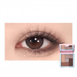 5 Colors Eyeshadow Palette 03 Cocoa Grey Brown, Classic Neutral Earth Tones, Fine & Blendable, Long Lasting Pigment, Daily High-Grade Makeup, 8.5g