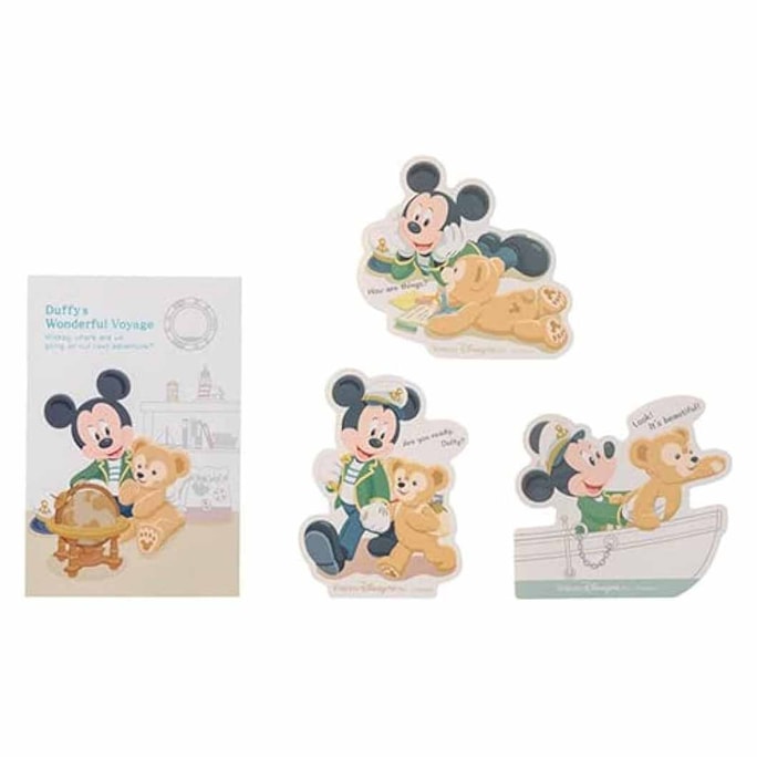 Disney Mickey Mouse and Duffy Postcard and 3-Piece Sticky Note Set