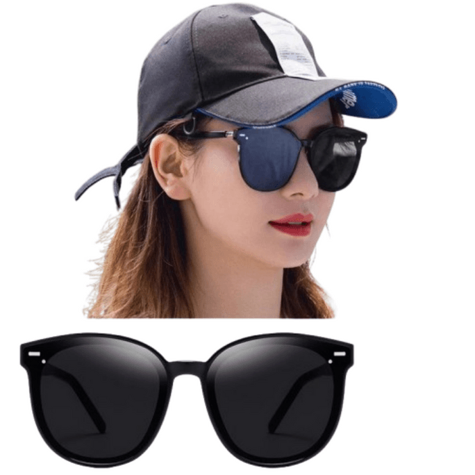 Sunglasses female male sunscreen sun glasses show face small B  models (high-definition polarised) 1 pair of packages