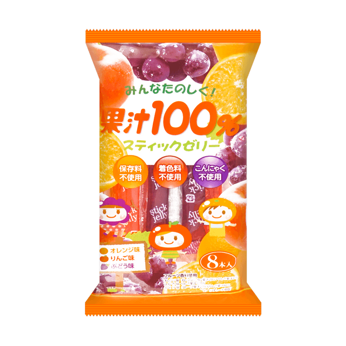 Everyone loves it! Multi-flavor 100% Juice KAJU Stick Jelly For Kids Toddlers 8 pieces