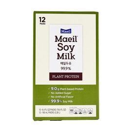 Soy Milk 99.9% Plant Protein, 6.4fl oz*12 Packs, 76.8fl oz【No Added Sugar and Artificial Flavor】【Vegetarian】