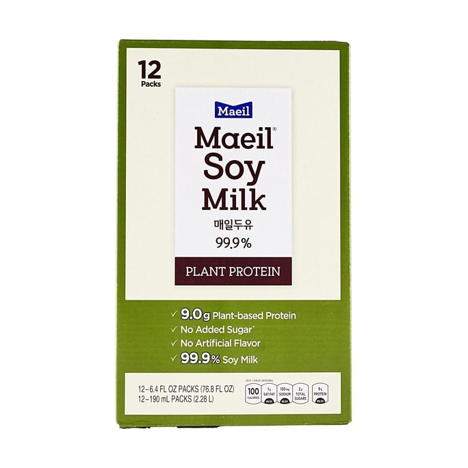 두유, 단백질 99.9%, 170ml * 12팩, 총 210ml [무설탕, 인공향료 무첨가] [채식주의자용]