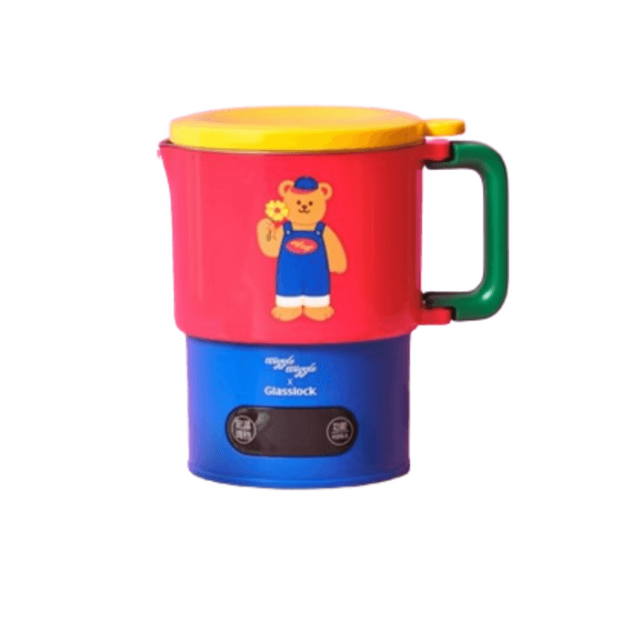 【中国直邮】 韩国 GLASSLOCK &Wiggle便携式可爱烧水壶折叠烧水杯恒温电热水壶旅行 一个装