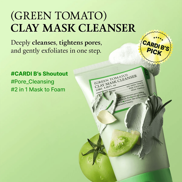 Fully Green Tomato Clay Pack Cleanser, 2-in-1 Cleansing Mask, 4.1